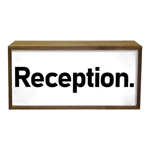 Reception LED Light Box Wood Room Sign Product Gallery Image