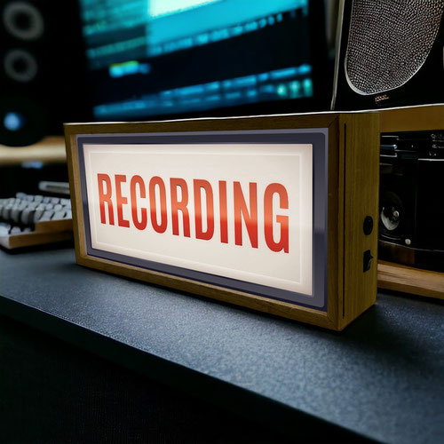 Recording LED Light Box Wood Room Sign Product Gallery Image
