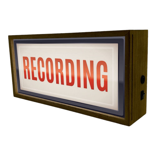 Recording LED Light Box Wood Room Sign Product Gallery Image