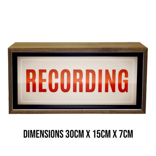 Recording LED Light Box Wood Room Sign Product Gallery Image