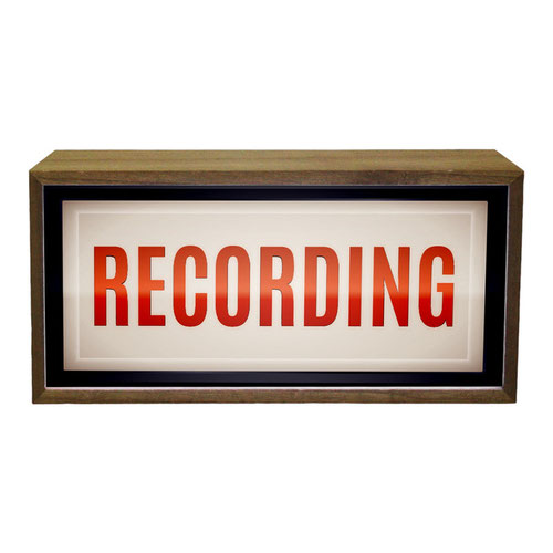 Recording LED Light Box Wood Room Sign Product Gallery Image