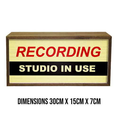 Recording Studio In Use LED Light Box Wood Room Sign Product Gallery Image