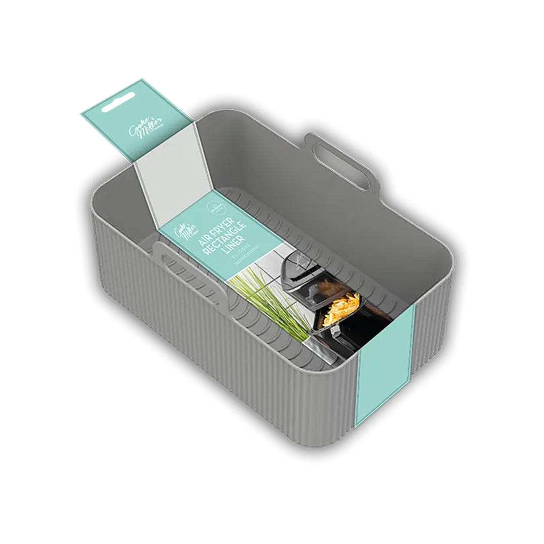 Rectangular Grey Silicone Air Fryer Liner 20cm