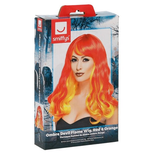 Red, Orange & Yellow Devil Flame Long Hair Wig Product Gallery Image