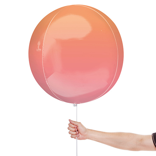 Red and Orange Ombre Orbz Foil Helium Balloon 38cm / 15 in Product Gallery Image