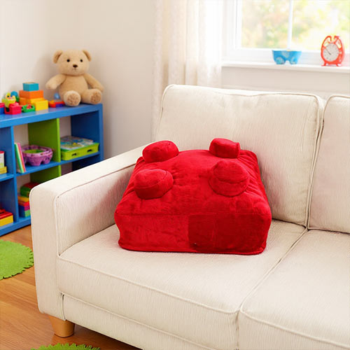 Red Building Brick Retro Square Shaped Plush Pillow Cushion Product Gallery Image