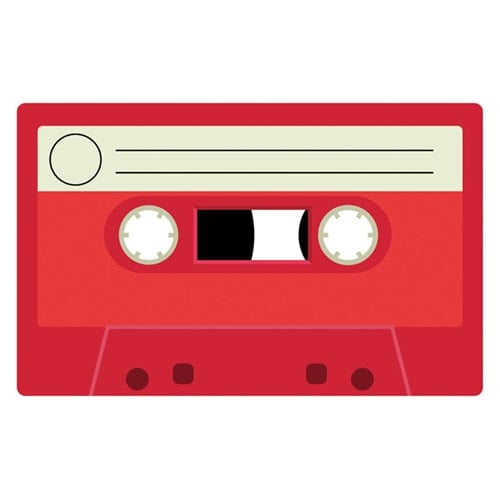 Red Cassette Tape PVC Party Sign Decoration 37cm x 23cm Product Image