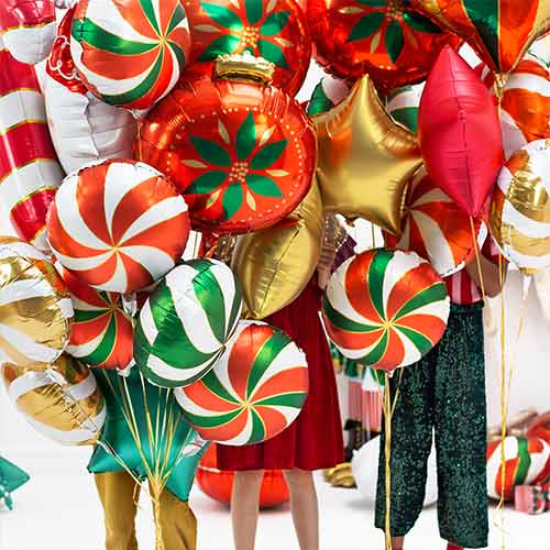 Red Christmas Bauble Matte Foil Balloon 45cm Helium Balloon Tree Decoration Product Gallery Image