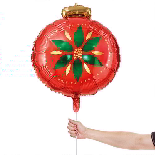 Red Christmas Bauble Matte Foil Balloon 45cm Helium Balloon Tree Decoration Product Gallery Image