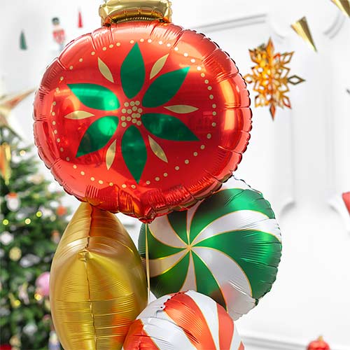 Red Christmas Bauble Matte Foil Balloon 45cm Helium Balloon Tree Decoration Product Gallery Image
