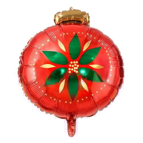 Red Christmas Bauble Matte Foil Balloon 45cm Helium Balloon Tree Decoration