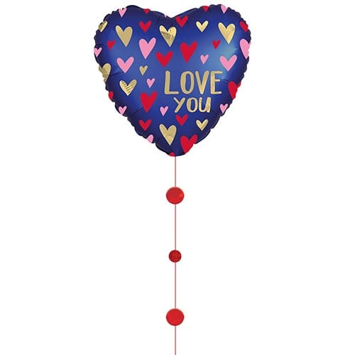 Red Circles Fun String Balloon Tail 182cm Product Gallery Image