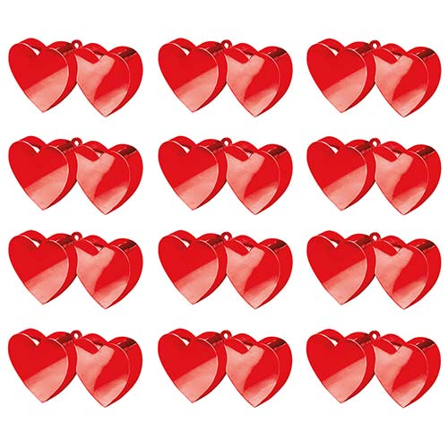 Red Double Heart Balloon Weights - Pack of 12 Product Image