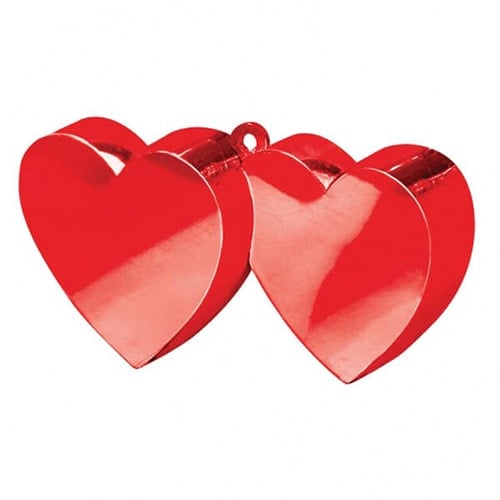 Red Double Heart Balloon Weight Bundle Product Image