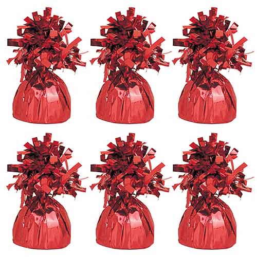 Red Foil Balloon Weights - Pack of 6 Product Gallery Image