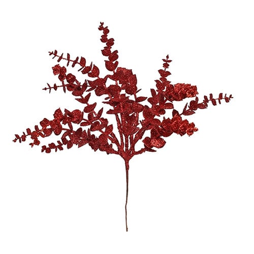 Red Glitter Eucalyptus Bush Christmas Bouquet Artificial Plant Decoration 35cm Product Gallery Image