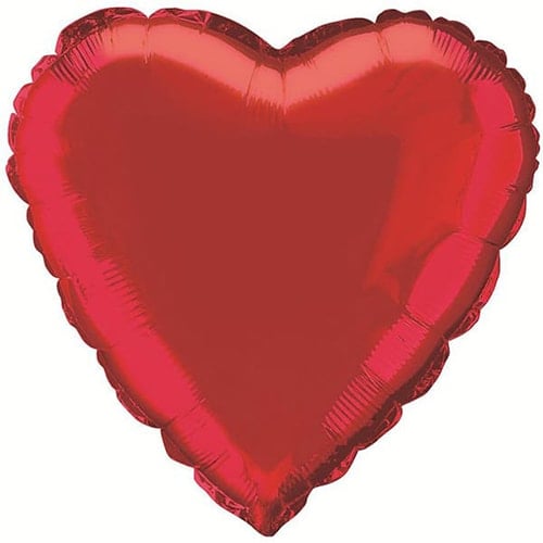 Red Heart Foil Helium Balloon 46cm / 18 in Product Image