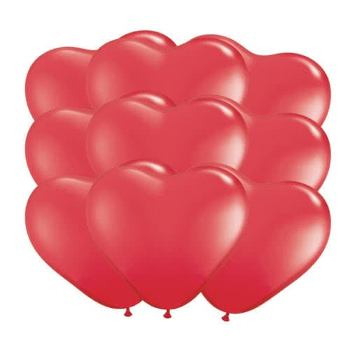 Red Heart Shape Latex Qualatex Balloons 16cm / 6Inch - Pack of 100 Product Image