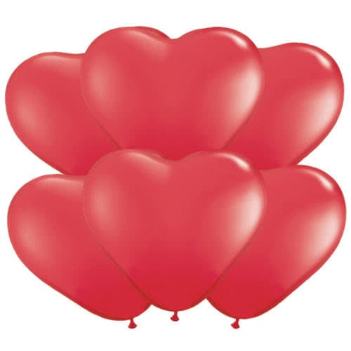Red Heart Shape Latex Qualatex Balloons 28cm / 11 in - Pack of 100 Product Image