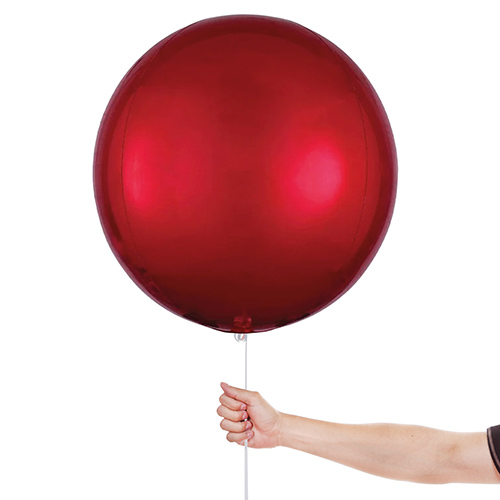 Red Orbz Foil Helium Balloon 38cm / 15 in Product Gallery Image