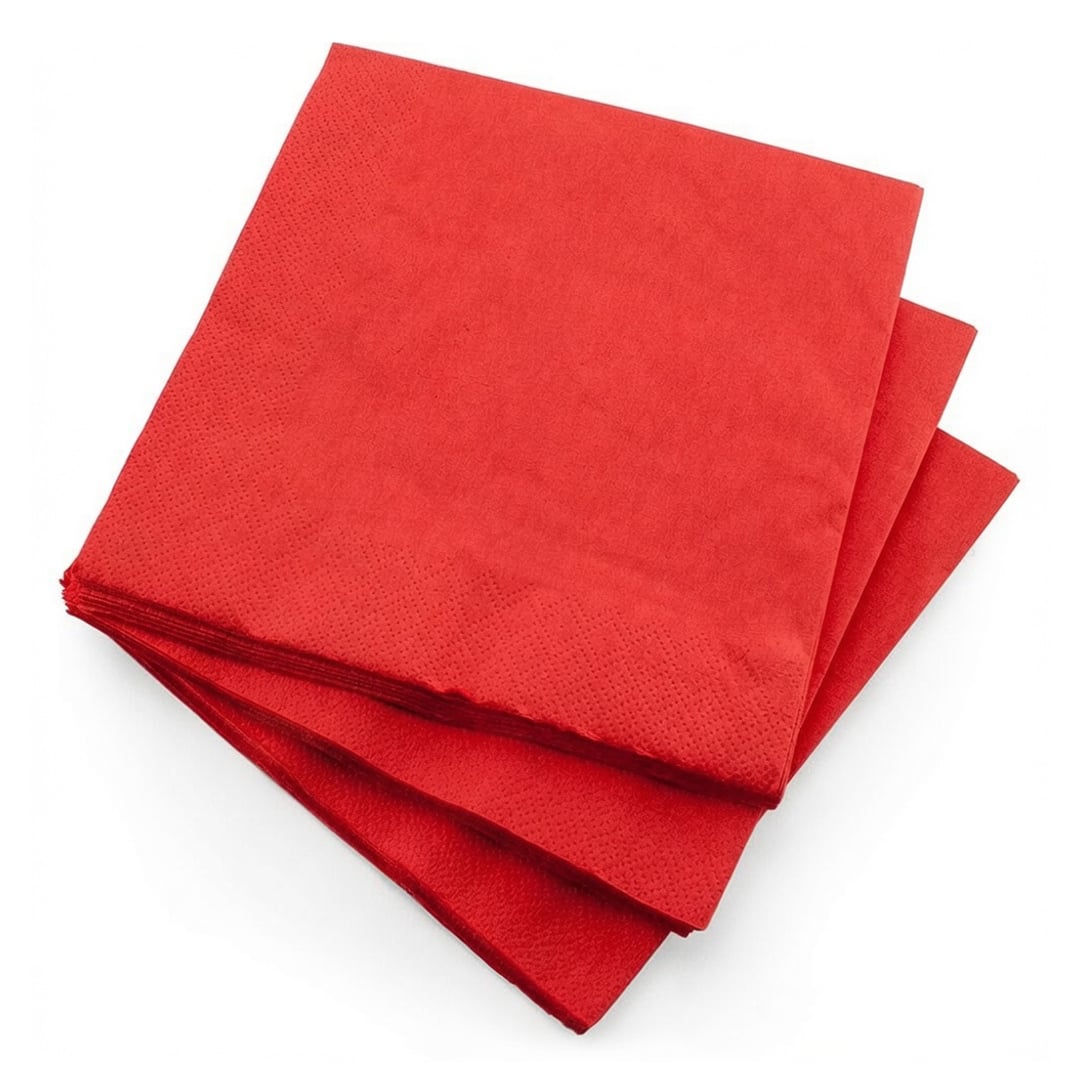 Red Paper Luncheon Napkins 33cm 3 Ply - Pack of 20