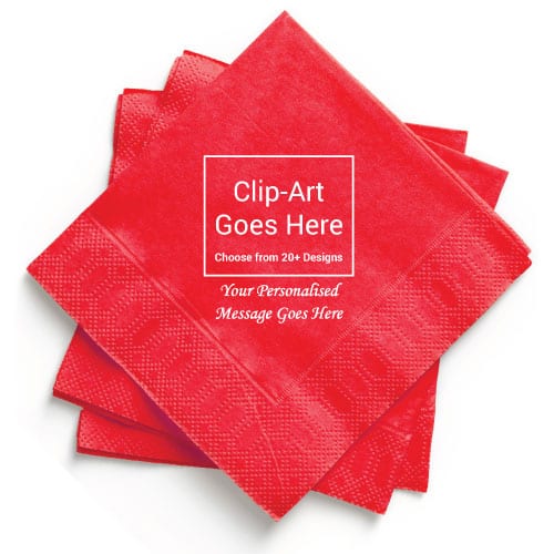 Red Personalised Napkin - Pack of 50