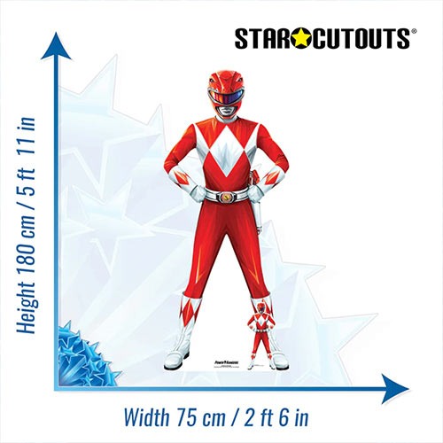 Red Power Ranger Lifesize Cardboard Cutout 180cm Product Gallery Image