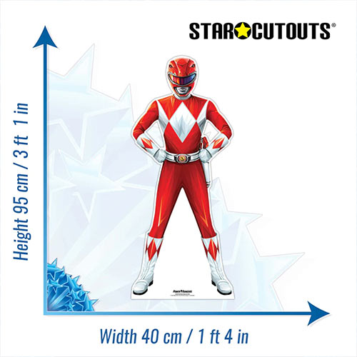 Red Power Ranger Star Mini Cardboard Cutout 95cm Product Gallery Image