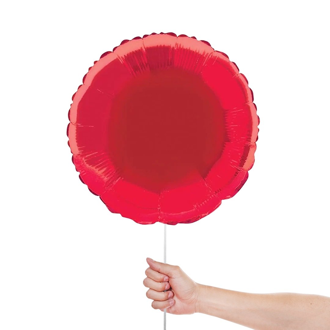 Red Round Foil Helium Balloon 46cm / 18 in Product Gallery Image
