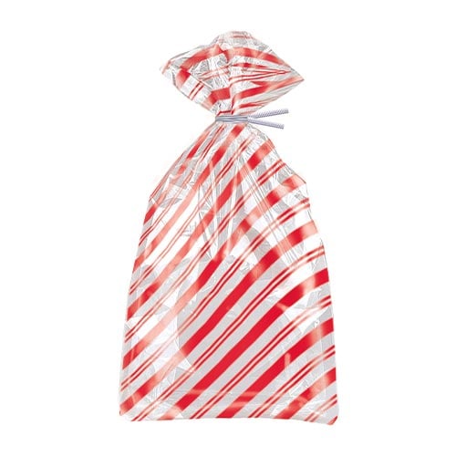 Red Stripes Cello Gift Bags with Twist Ties - Pack of 20 Product Image