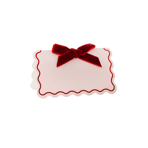 Red Velvet Bow Pink Place Cards - Pack of 8 Product Gallery Image