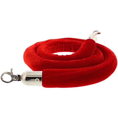 Red Velvet Rope with Chrome Hooks Product Image