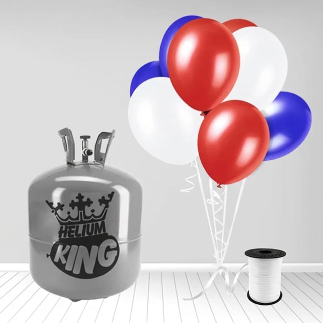 Red White Blue Large Helium Gas Balloons Celebration Kit