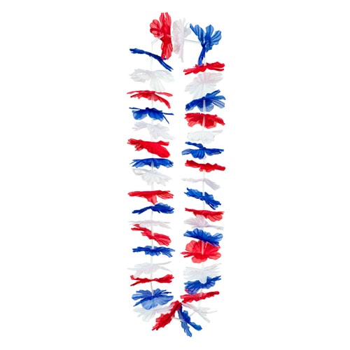Red White & Blue Fabric Flower Lei Product Gallery Image