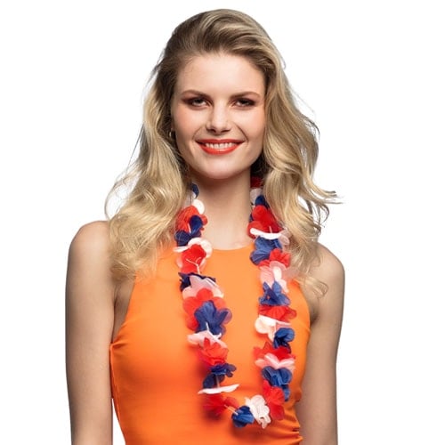 Red White & Blue Fabric Flower Lei Product Gallery Image