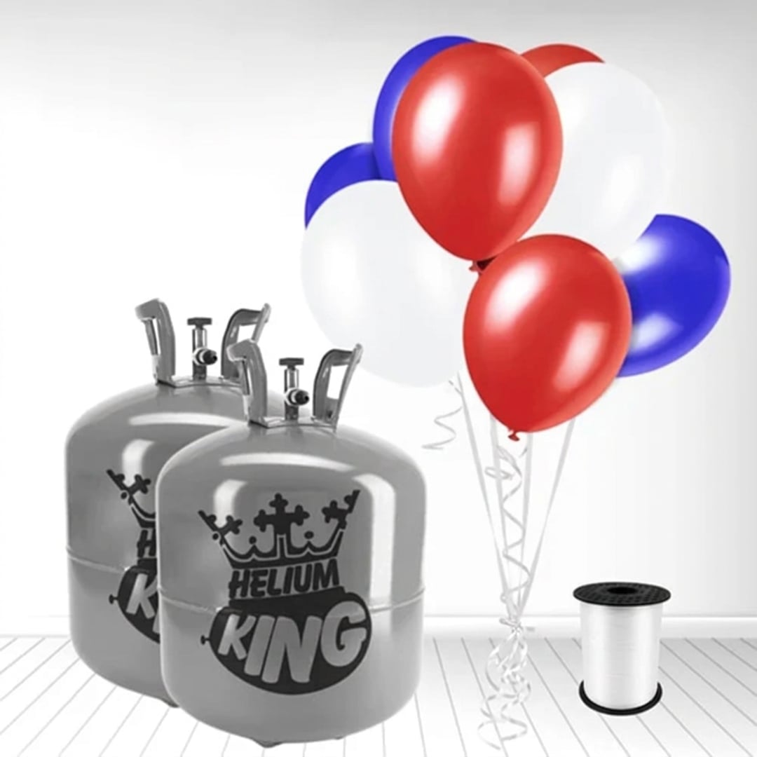 Red White Blue Large Helium Gas Balloons Celebration Kit x 2