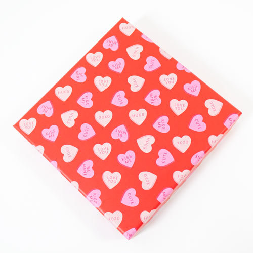 Red with Sweet Phrases Love Hearts Valentine's Square Gift Box 16cm Product Gallery Image