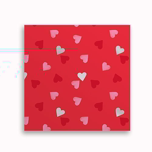 Red with Love Hearts Valentine's Square Gift Box 16cm Product Gallery Image