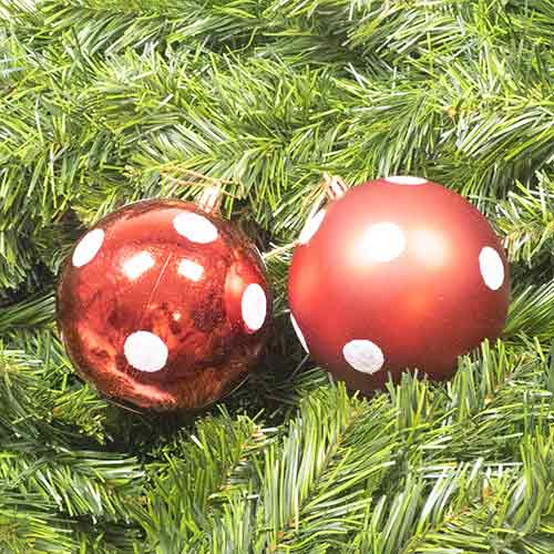 Red with White Glitter Polka Dots Shatterproof Christmas Baubles 10cm Pack of 3 Tree Ornaments Product Gallery Image