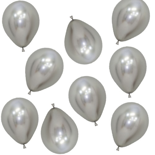 Reflex Silver Biodegradable Mini Latex Balloons 13cm / 5 in - Pack of 50 Product Image