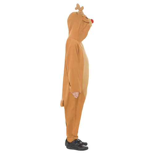 Reindeer All In One Christmas Fancy Dress Costume Kids Unisex Large - Age 10-12 Product Gallery Image