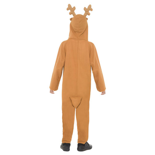 Reindeer All In One Christmas Fancy Dress Costume Kids Unisex Large - Age 10-12 Product Gallery Image