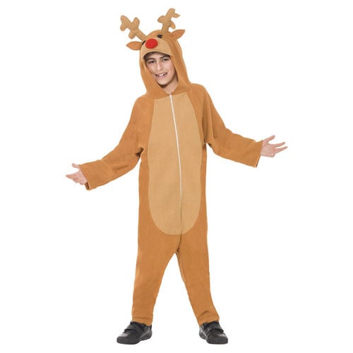 Reindeer All In One Christmas Fancy Dress Costume Kids Unisex Medium - Age 7-9 Product Image