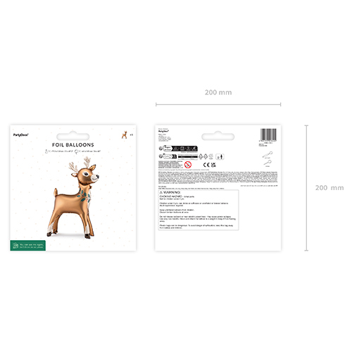 Reindeer Christmas Standing Giant Air Fill Foil Balloon 118cm / 46 in Product Gallery Image