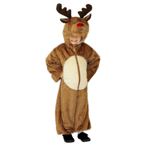 Reindeer Plush Jumpsuit Christmas Fancy Dress Costume Kids Unisex Small - Age 4-6 Product Gallery Image