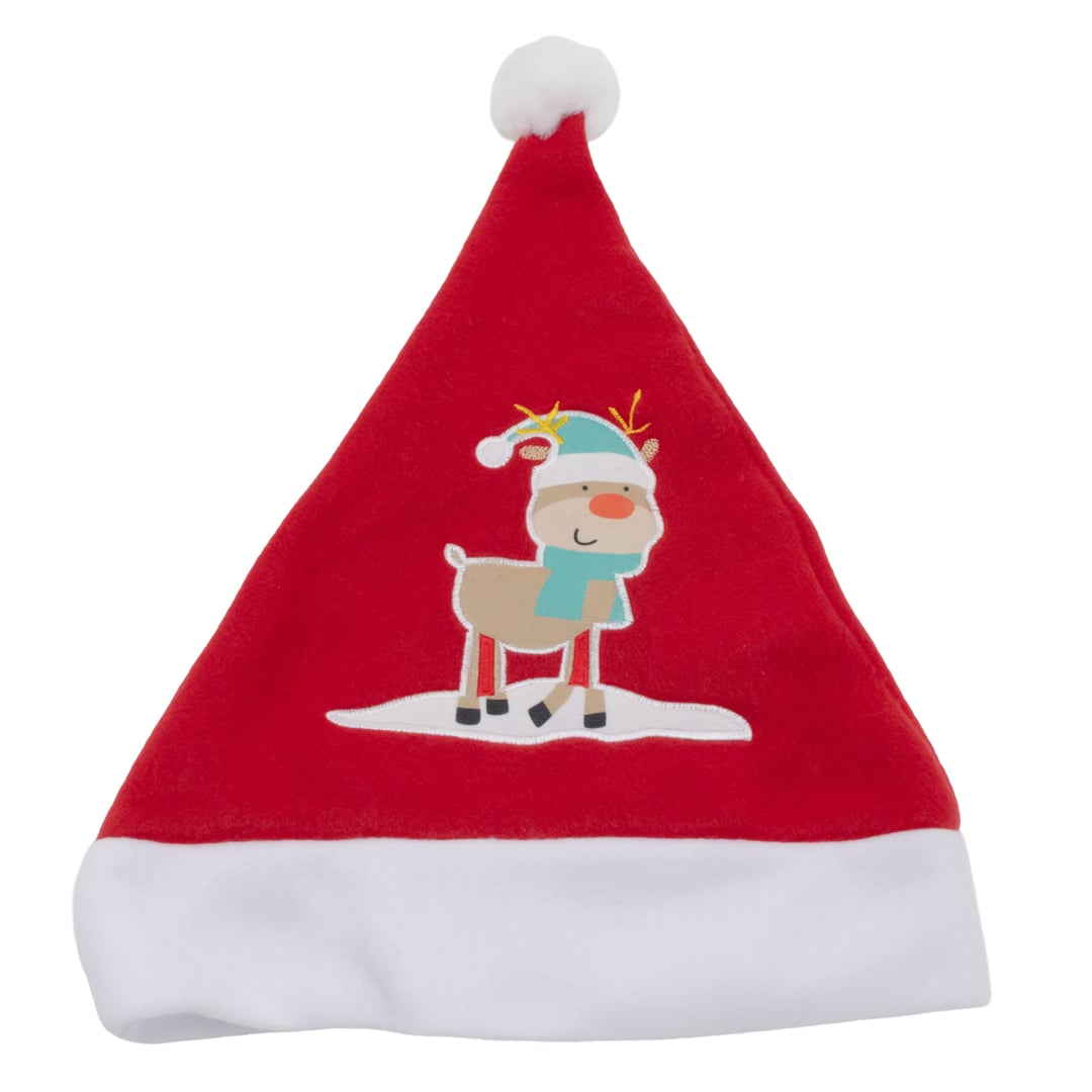 Reindeer Red Fleece Christmas Santa Hat