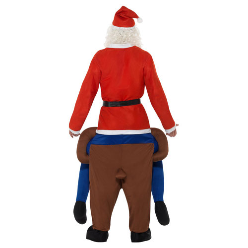 Reindeer Rudolph Christmas Piggyback Fancy Dress Costume Unisex Adult One Size Product Gallery Image