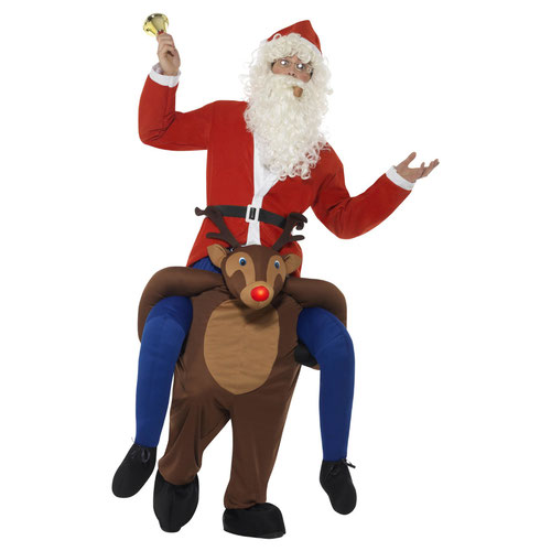 Reindeer Rudolph Christmas Piggyback Fancy Dress Costume Unisex Adult One Size Product Gallery Image