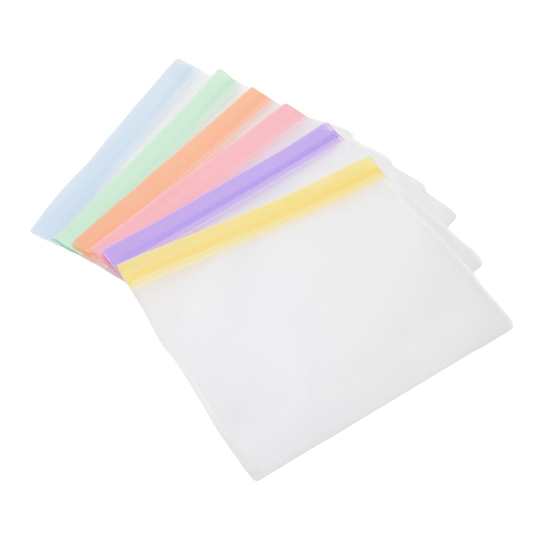 Assorted Reusable Plastic Food Bags 17.5cm x 22.5cm - Pack of 6