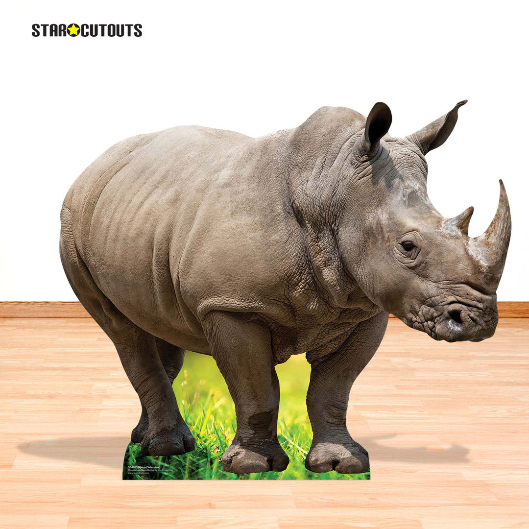Rhino Side View Lifesize Cardboard Cutout 94cm Product Gallery Image